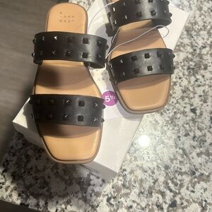 A New Day Black Studded Sandals